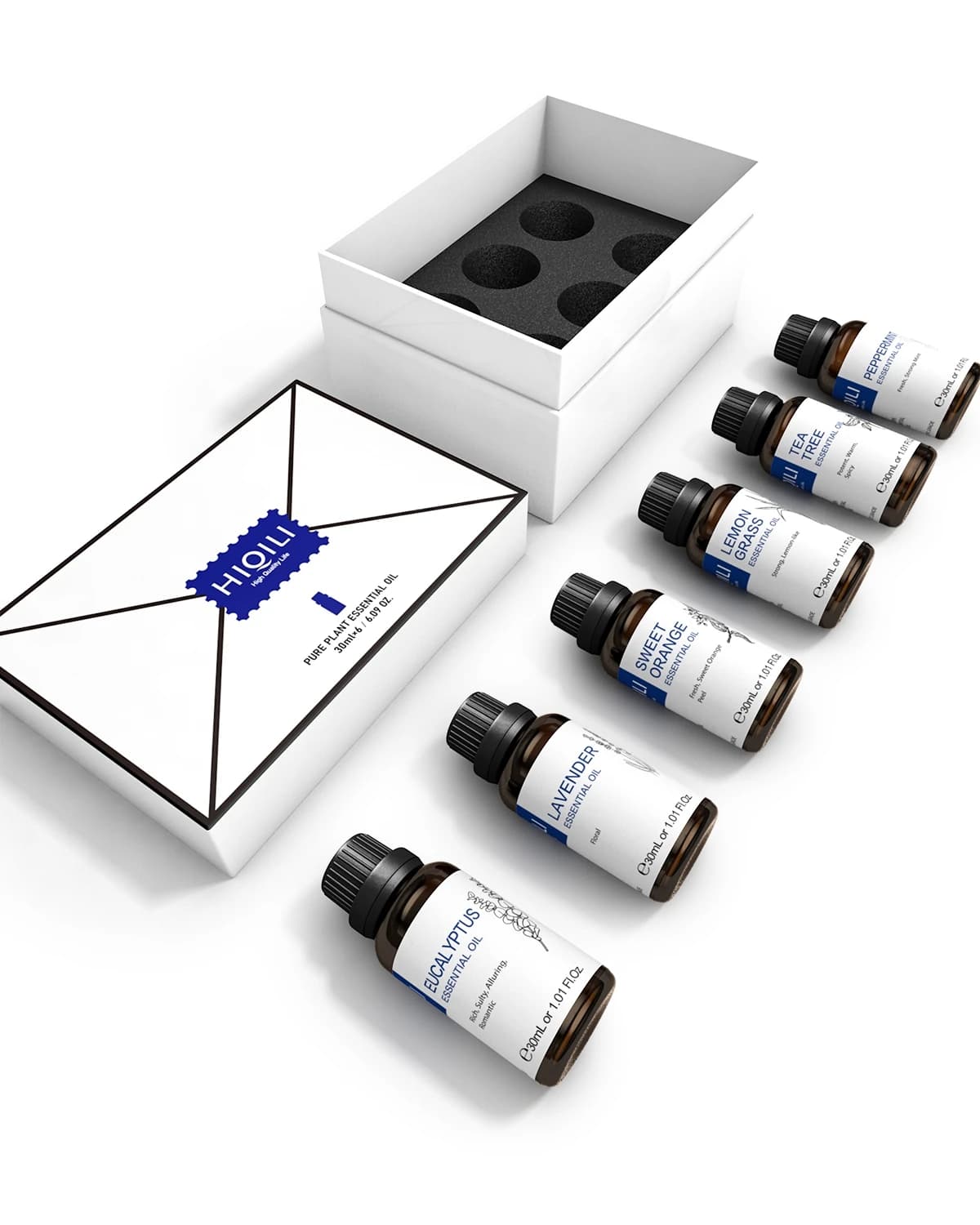 HIQILI Set da 6 pezzi da 30 ml, set regalo raffinato, regalo di San Valentino, per la famiglia, la fidanzata, adatto per fragranze per la casa, umidificatori/diffusori, candele fai da te, fragranze per auto