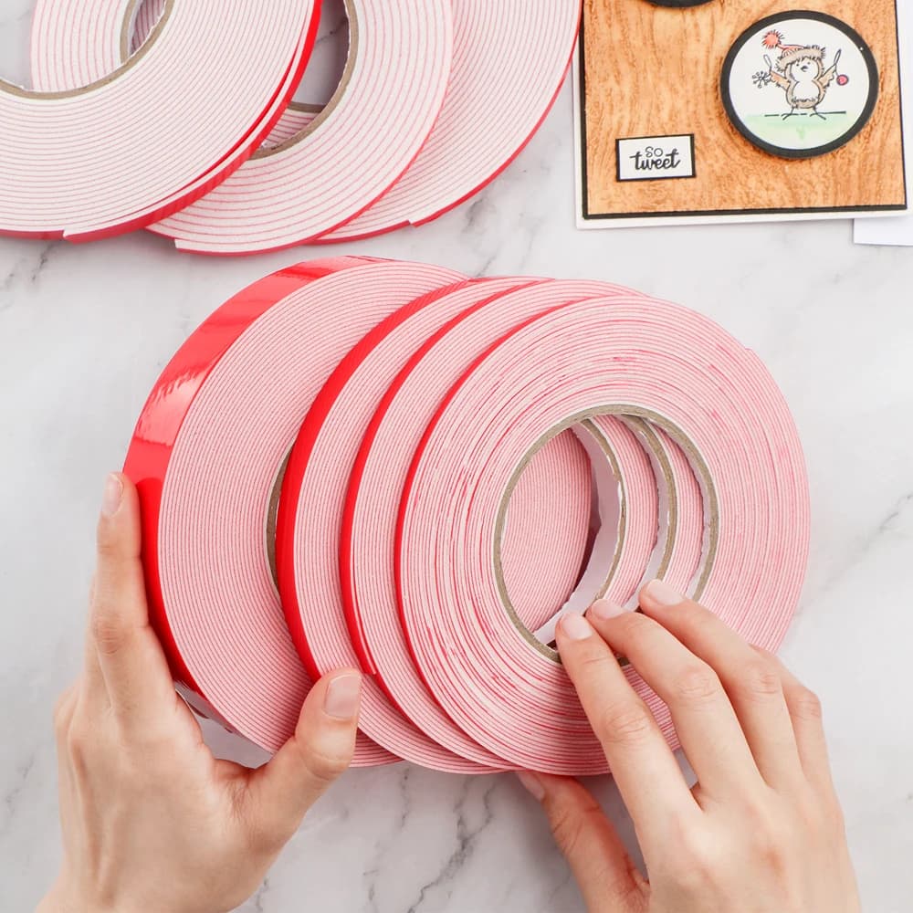 1mm/2mm/3mm thick adhesive foam roll to add size 3D Stciky foam tape for Shaker cards making supplies
