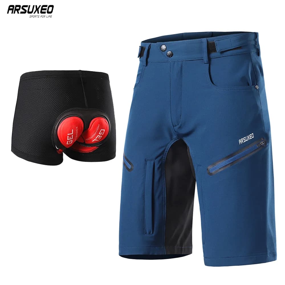 Men's cycling shorts ARSUXEO with MTB descent pants padded for summer outdoor sports mountain bike shorts 2006