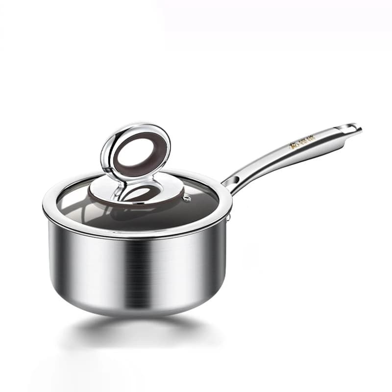 Kitchen Cookware Pure Titanium Frying Pan Stainless Steel Sauce Pan for Gas Induction Cooker
