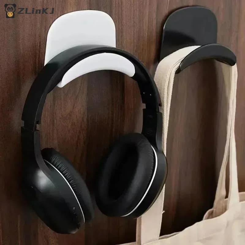 ▶Wall-mounted Computer Headset Holder Without Punching Headphone Stand Storage Hook Dormitory Desktop Display Rack Storage Rack