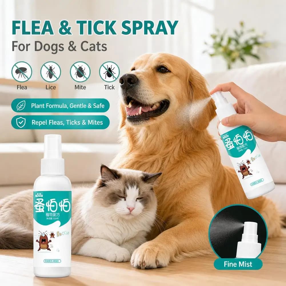 100Ml Pet Expel Fleas Lice Treatments Spray For Dogs Cats Quick And Handy Fleas Ticks Expellent Indoor Outdoor Pet Supplies