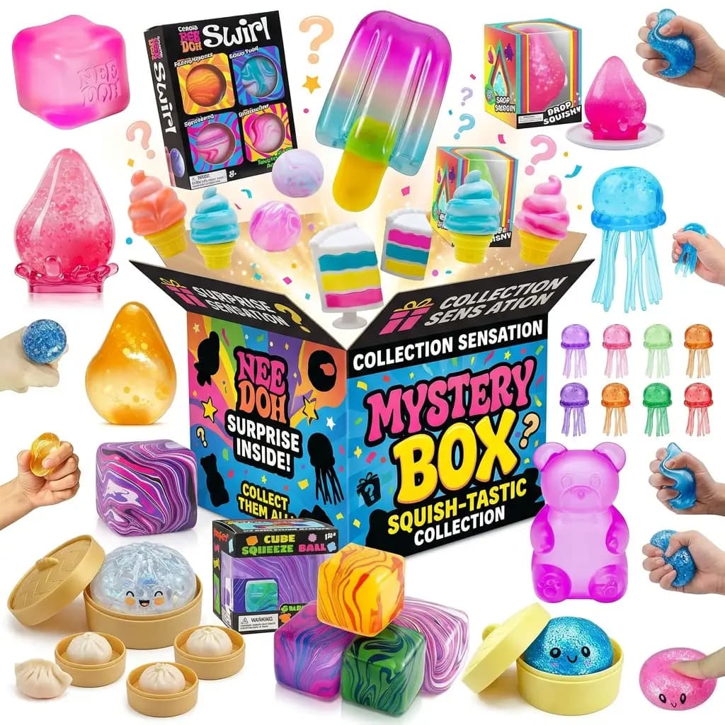 Squish Time! Nee D0h Mystery Squish Blind Box - Random Sensory Squeeze Toy, Stress & Anxiety Relief Fidget Toy, Cute Surprise Squishy For Kids Teens Adults
