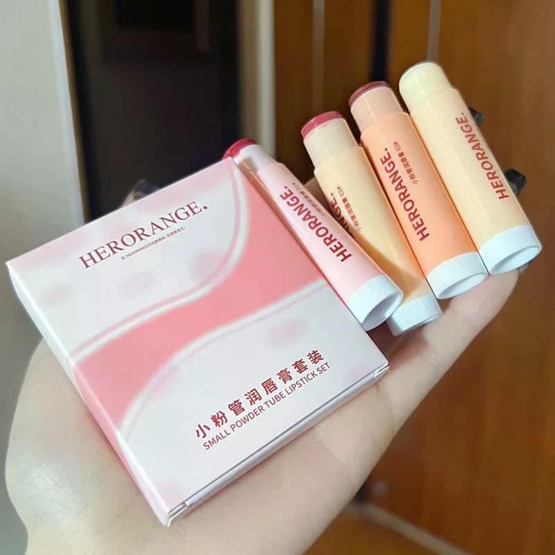 HERORANGE 1/4 Pezzi Balsamo Labbra Colorato Idratante Nude Cura Labbra Maschera Riparatrice Pelle Morta Trucco Jelly Lit Tint Cura Labbra