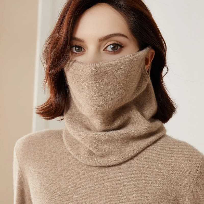 100% Merio Lana Scaldacollo Donna Inverno Caldo Moda Scava Fuori Copertura Tubo Sciarpa Orecchio Maschera per il viso Collare falso Autunno Fascia