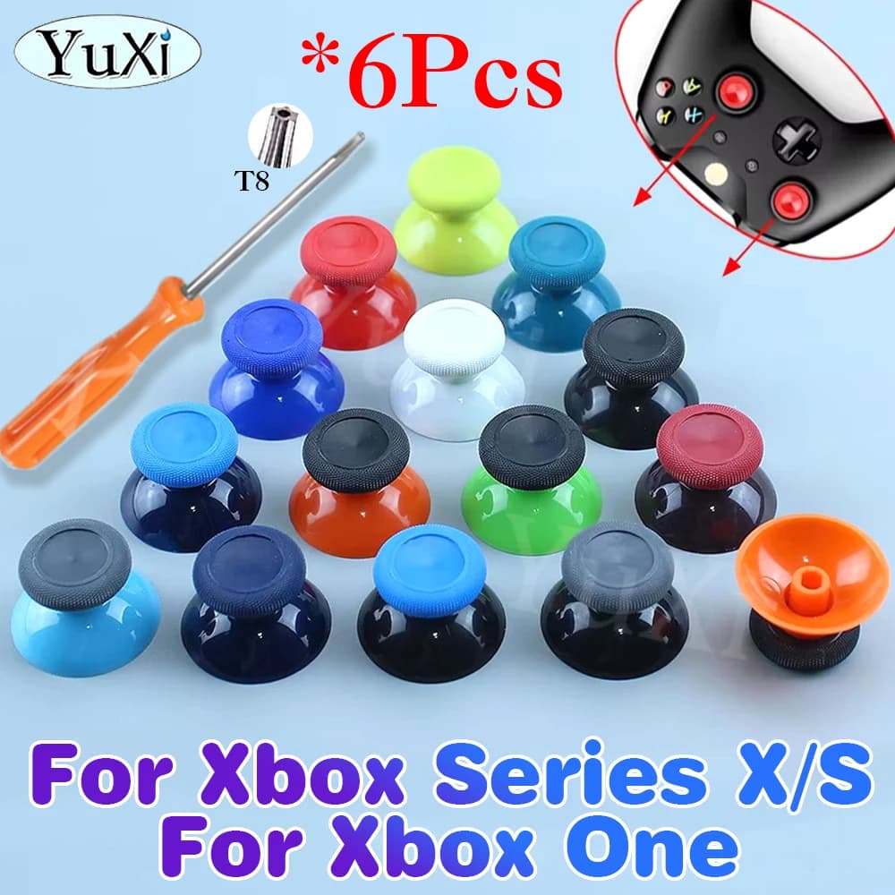 6 pz 3D Analogico Thumbstick Pulsante Caps Per Xbox One Serie XS Gamepad Controller Joystick Tappi di Copertura T8 Kit Parti di Ricambio