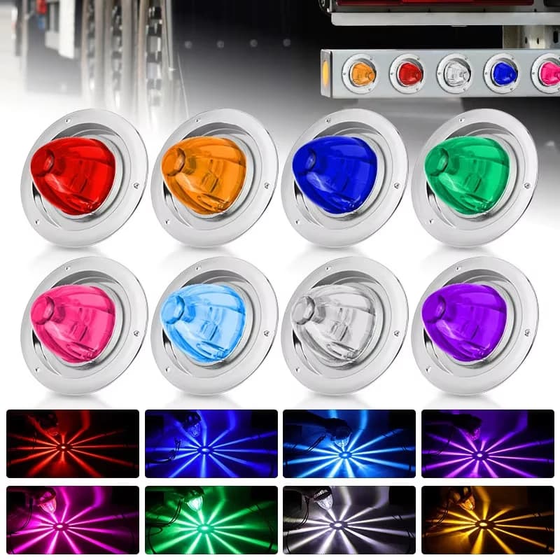 4 Inch LED strobe lights with watermelon with flange flash bezel side indicator direction indicator for truck trailer motorhome boat 12V 24V