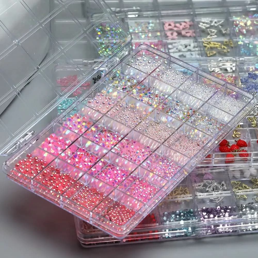 Set di Decorazioni per Unghie in Resina e Lega, Dolci Charm 3D in Acrilico Kawaii, Fiocchi e Fiori, Strumenti Fai-da-Te per Manicure