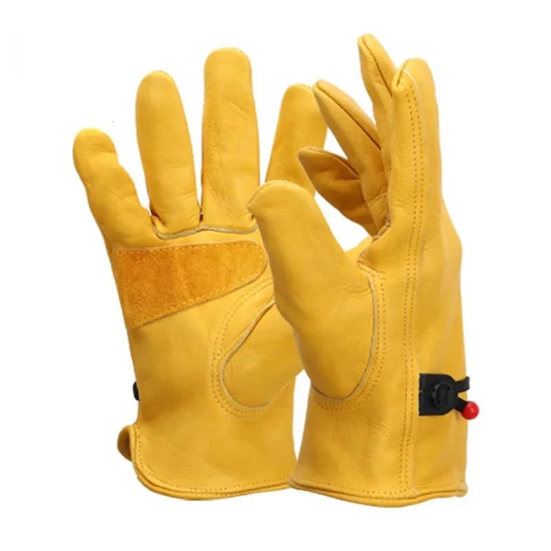 Guanti da lavoro in pelle di vacchetta Uomo Motociclista in pelle Ciclismo Sport all'aria aperta Protezione di sicurezza da corsa Guanto di sicurezza resistente all'usura