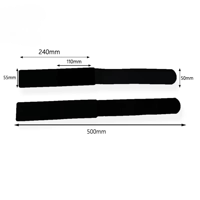 50 * 500 mm EVA personalizzato + gancio e anello cinturino alpino da neve cinturino da sci con legatura per snowboard in colore nero
