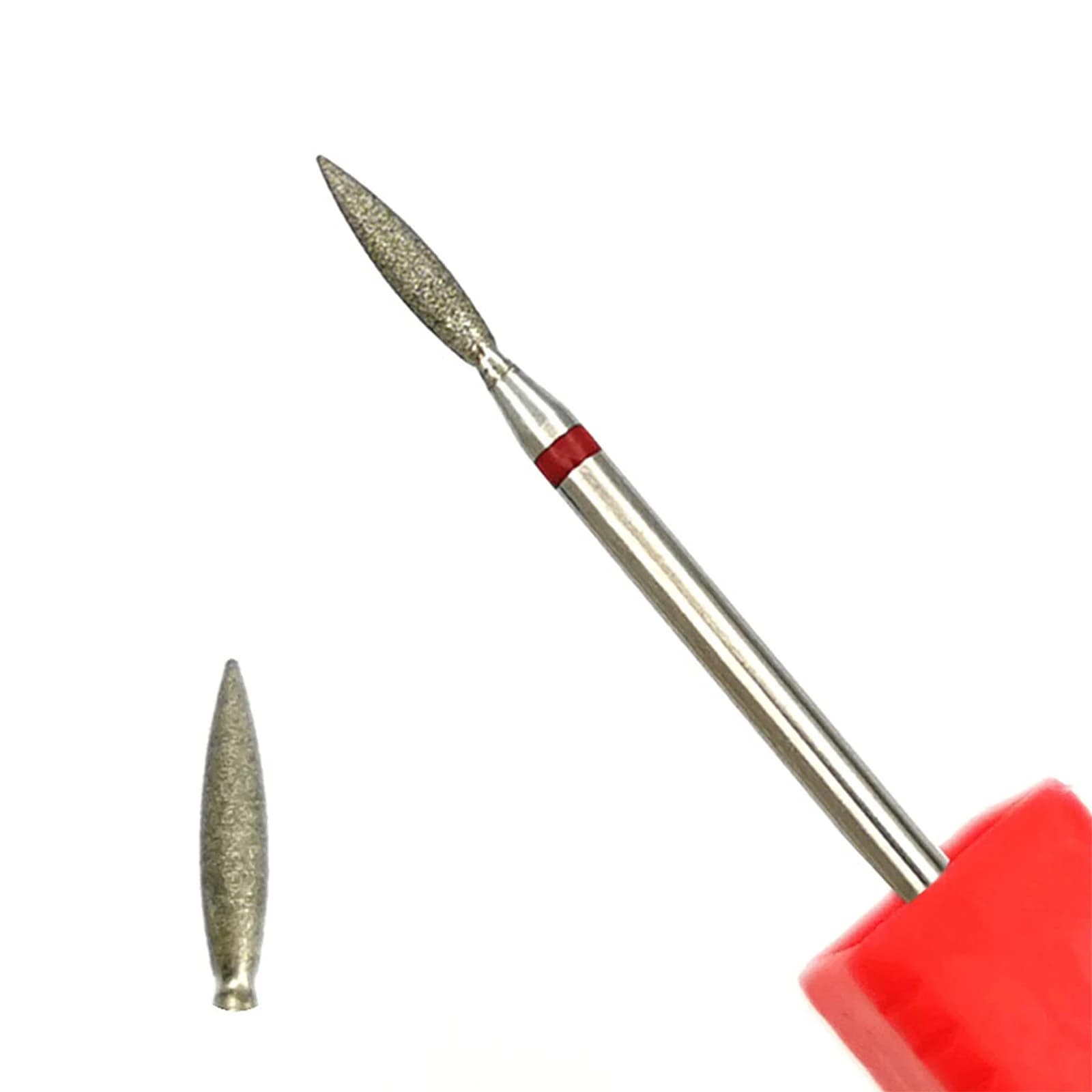 Punta da trapano per unghie pulita per cuticole a cono di fiamma 3/32 '', detergente per unghie con punta diamantata in carburo di sicurezza professionale per pelle morta della cuticola