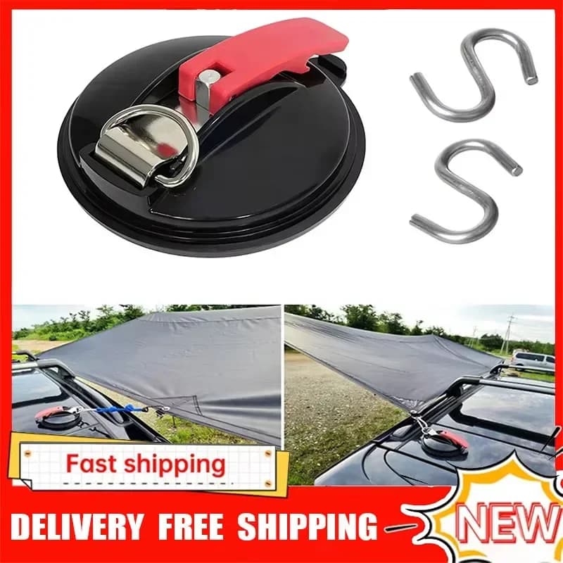 1/4 Pezzi Ganci a ventosa resistenti con forte aspirazione per teloni laterali auto, con 4/8 ganci, durevoli per campeggio e bagno