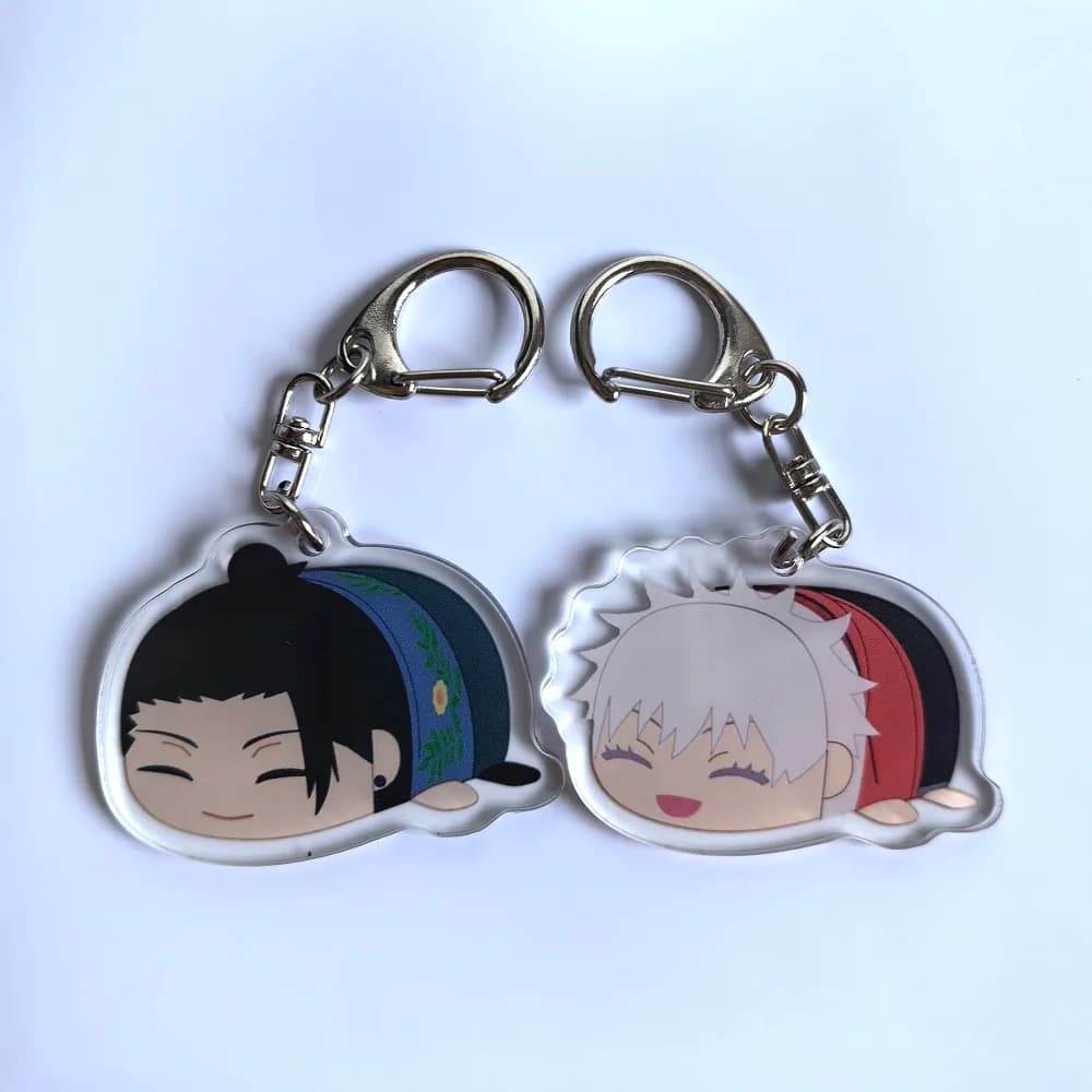 Jujutsu Kaisen Anime figure Gojo Satoru Geto Suguru Cosplay portachiavi in acrilico Fushiguro Toji Character portachiavi Decor Pendant
