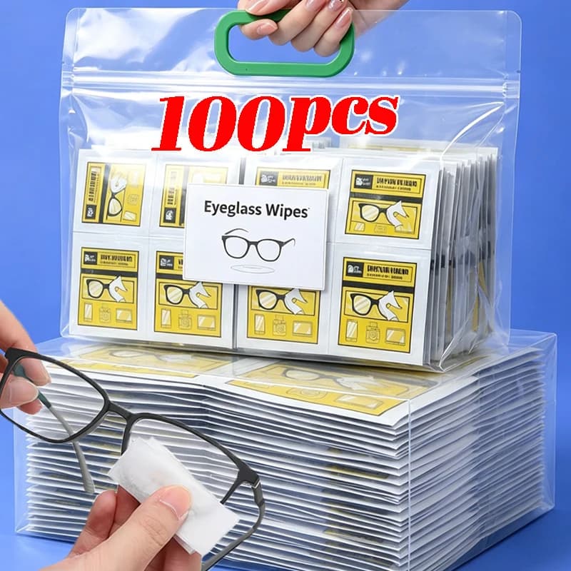 10/100pcs Disposable Anti-fog Glasses Wipes Non-alcohol Wipes Cleaning Lens Wipe Mobile Phone Screen Lens Anti-fog Glasses Wipes