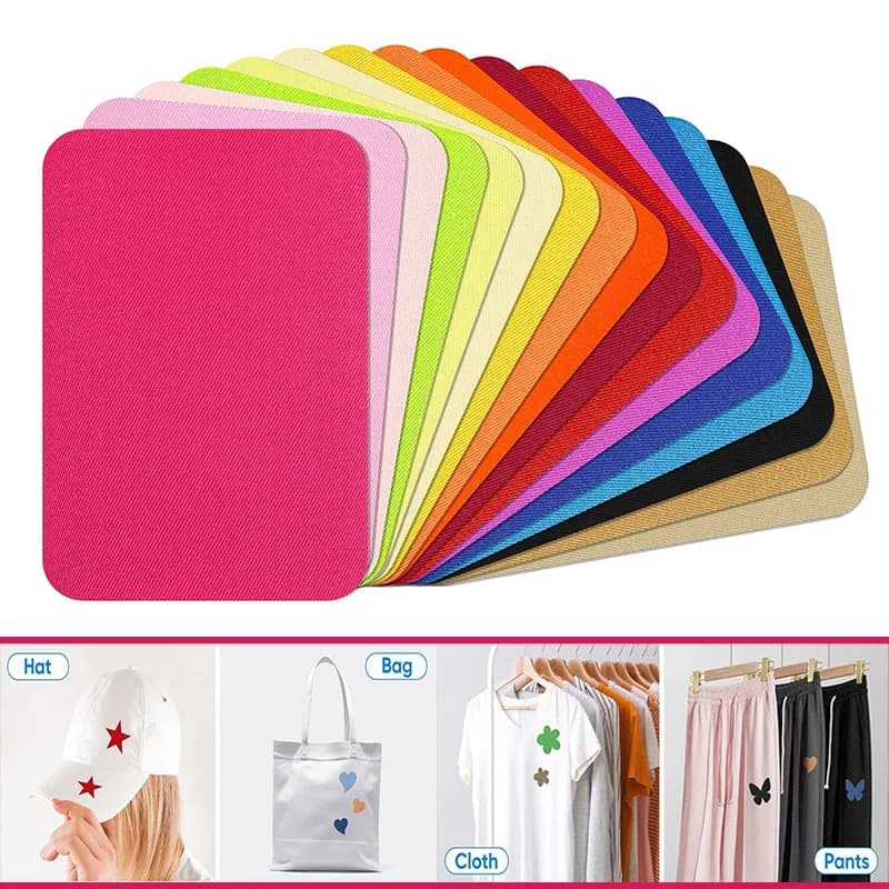 4 pz/patch per I Vestiti 12.5x9.5 cm Panno Da Cucire Riparazione Toppe E Stemmi Autoadesivi Ferro su Piumini Vestiti FAI DA TE Jean riparazione Decor