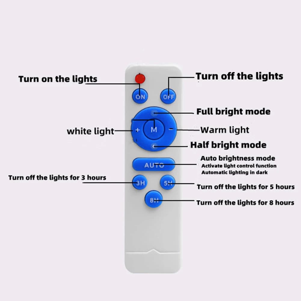 Pannello luminoso solare rotondo telecomando LED pannello luminoso da soffitto rotondo ecologico a risparmio energetico 12W per uso domestico FriendlyTool