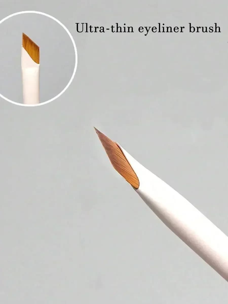 Pennello per trucco sopracciglia bianco di precisione con punta ultra-sottile e morbida