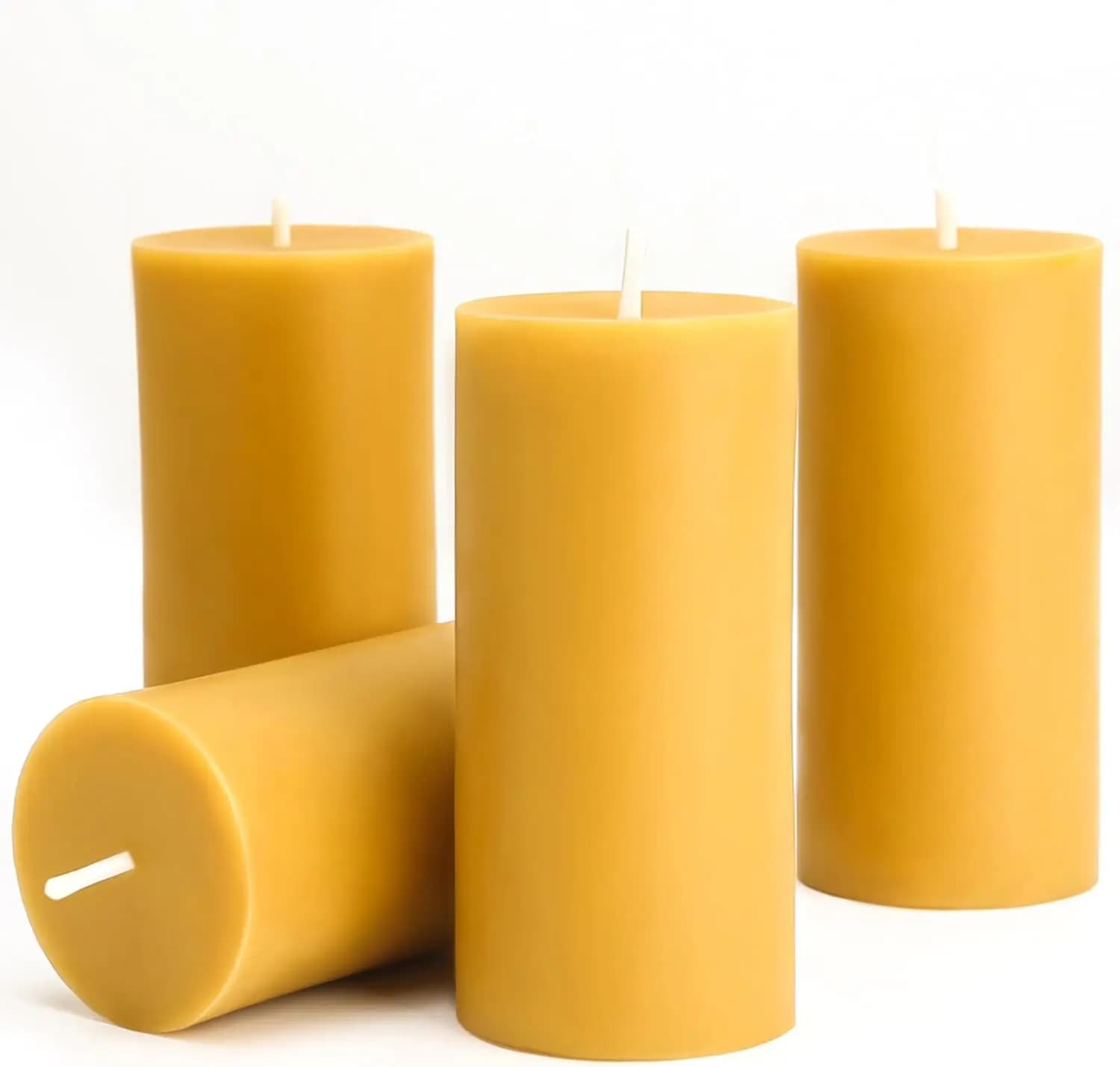 Candele a pilastro in cera d'api senza fumo, a lunga durata, per decorazioni domestiche, cene, preghiere e feste, 1/3/5 pezzi, 1.85x3.8 pollici