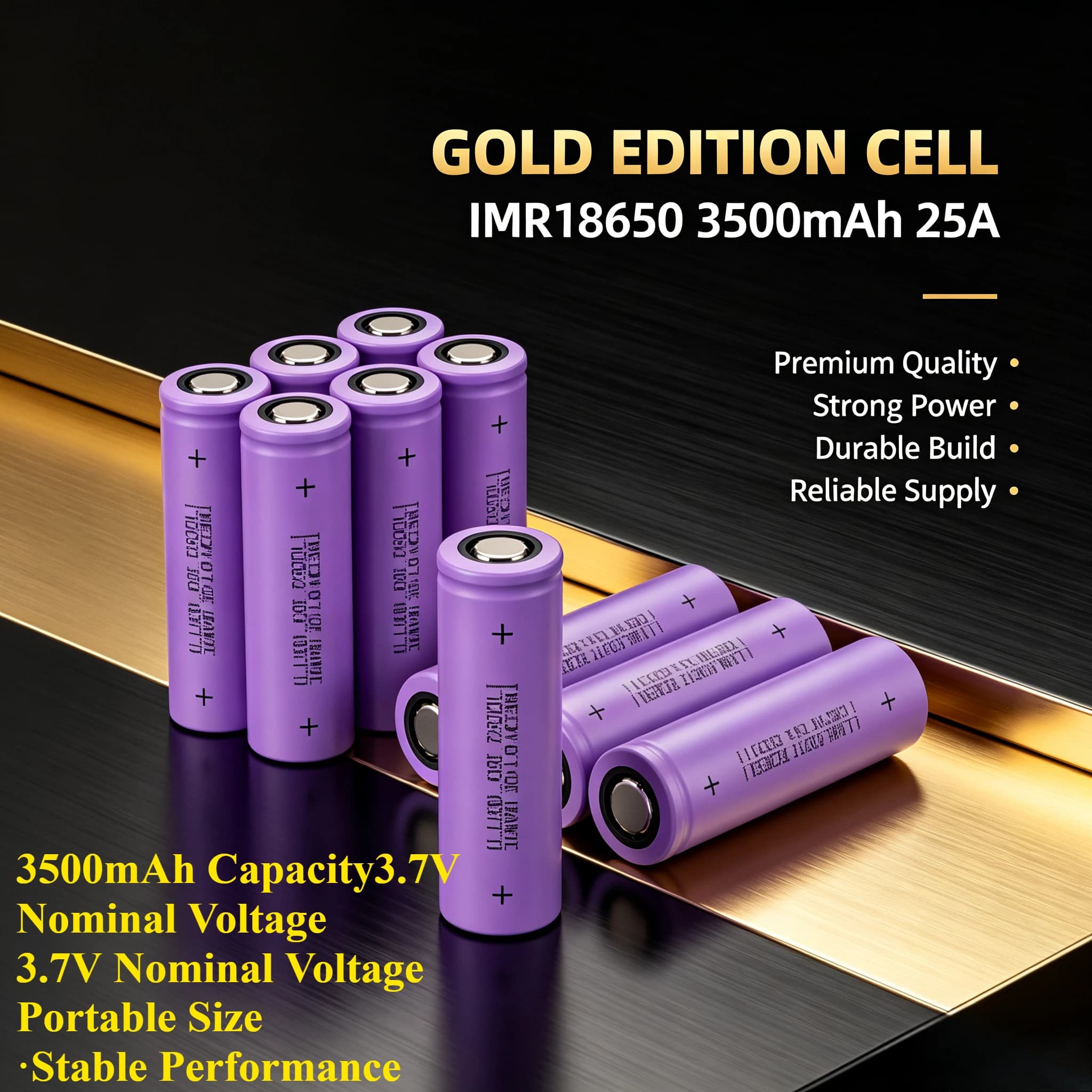 Low Self Discharge INR18650-35E Lithium Battery 3.7V 3500mAh 25A Sustained Drain Accurate Capacity Portable Power Station Cell