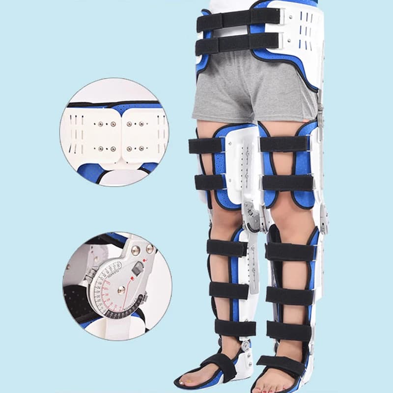 Confortevole paralisi dell'arto inferiore anca che cammina ginocchio fisso caviglia piede ortesi tutore per gamba ginocchio lesioni strumenti protettivi