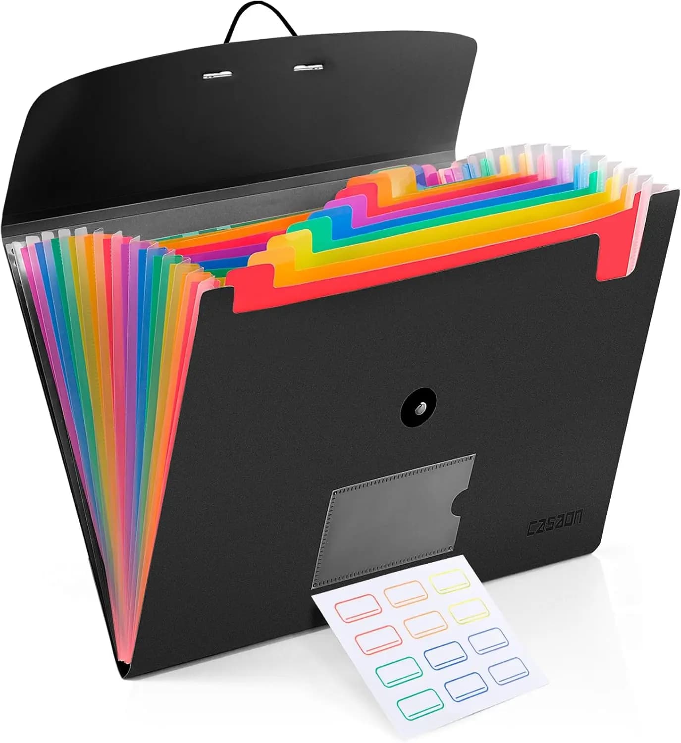 Organizzatore di documenti espandibile a 13 tasche, porta documenti formato A4 per forniture scolastiche e da ufficio, nero