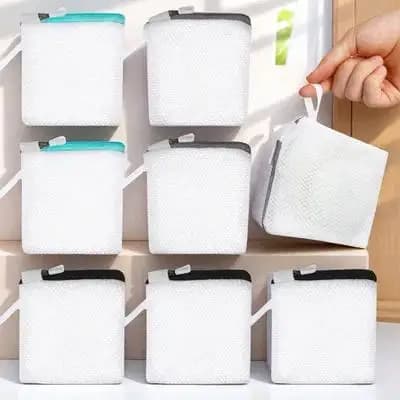 8 Sacchetti in Rete Delicati per Lavatrice in Poliestere, Protezione Anti-Deformazione, Cerniera Antiruggine per Biancheria Intima, Reggiseni, Calzini