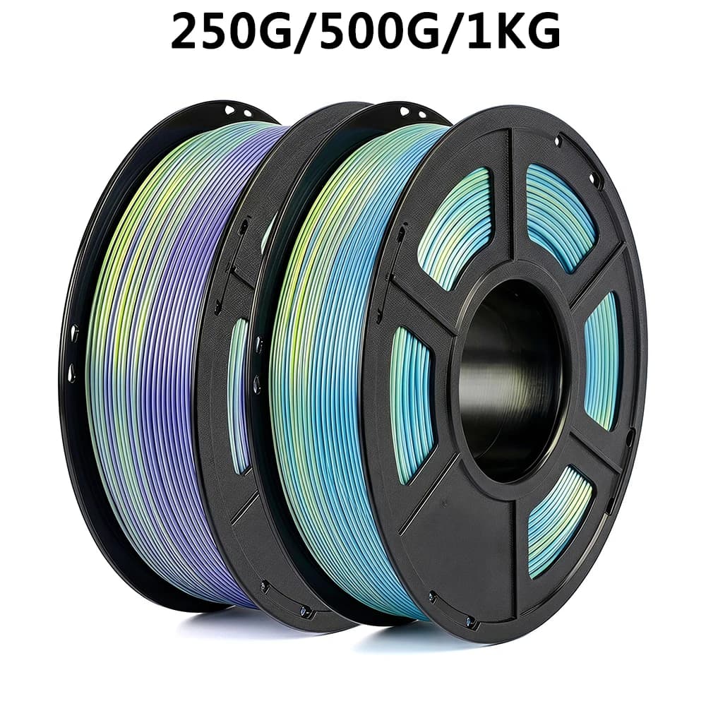 250g 500g 1kg PLA silk yellow purple and blue yellow 3D Printer Filament 1.75mm 250gx2, 3D Printing filament vacuum packaging