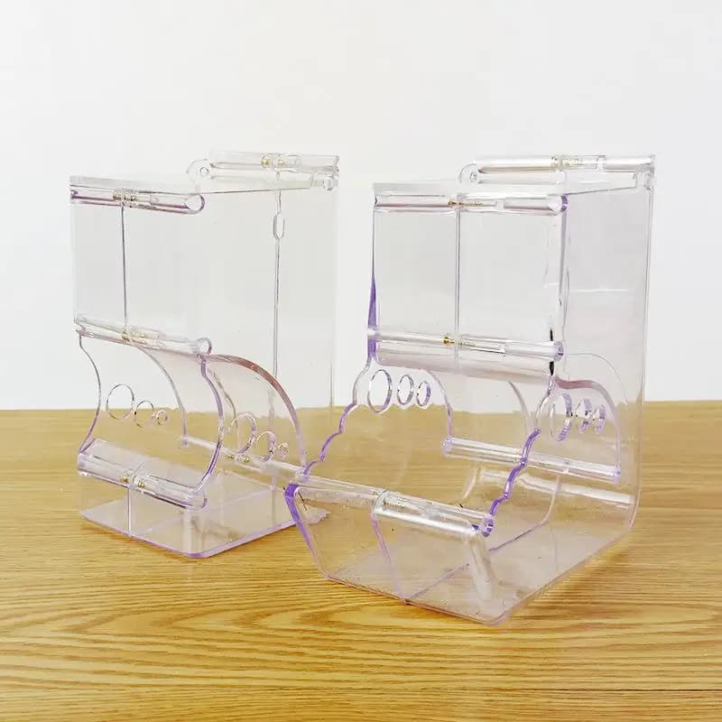 1pc distributore di cibo per conigli alimentatore in plastica trasparente automatico per animali domestici per criceti porcellini d'India contenitore per ciotola di cibo