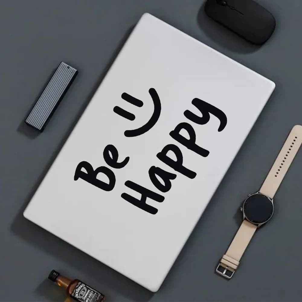 Citazioni positive con la scritta 'Be happy you're beautiful' Adesivi murali in vinile per specchio Decorazioni per la casa Parole motivazionali Adesivi artistici Murales