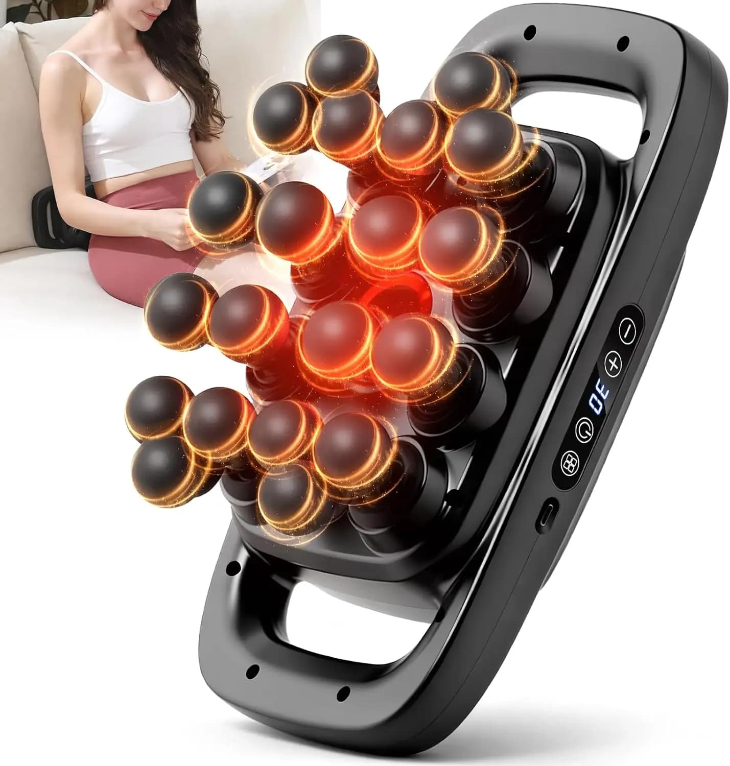 Set Pistola Massage at 20 Heads with 3 Modes and 30 Intensity, Massage Portable for Deep Percussion for Relief of Schiena/Gambe/Taille