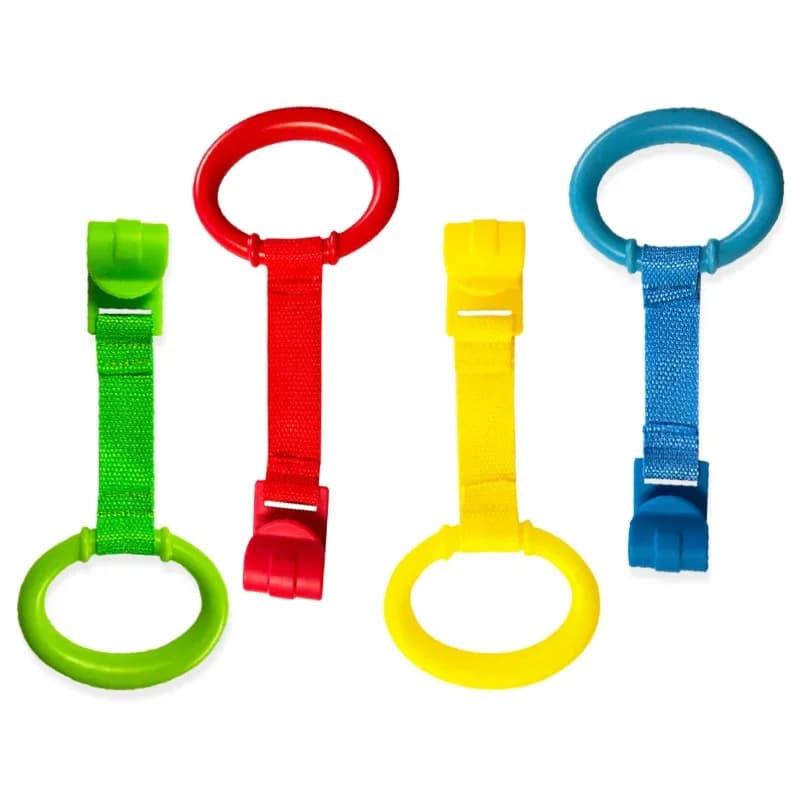 4 pezzi anelli per box ganci per carrozzina bambino che impara a stare anello per tirare la mano culla carrozzina bambino tirare anello per imbracatura appeso