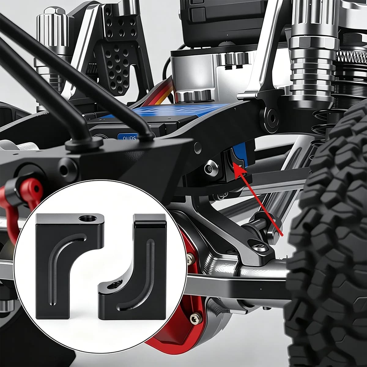 Axial SCX10 90047 Aluminum Alloy Servo Mount Bracket for 1/10 RC Crawler Wrangler