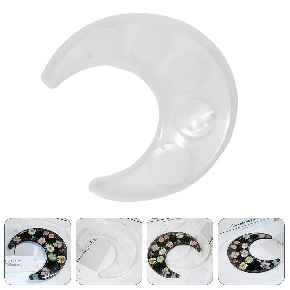 Stampo in Silicone a Forma di Luna per Resina Epossidica, Glitter, Fiori Secchi e Perline - 1 Pezzo