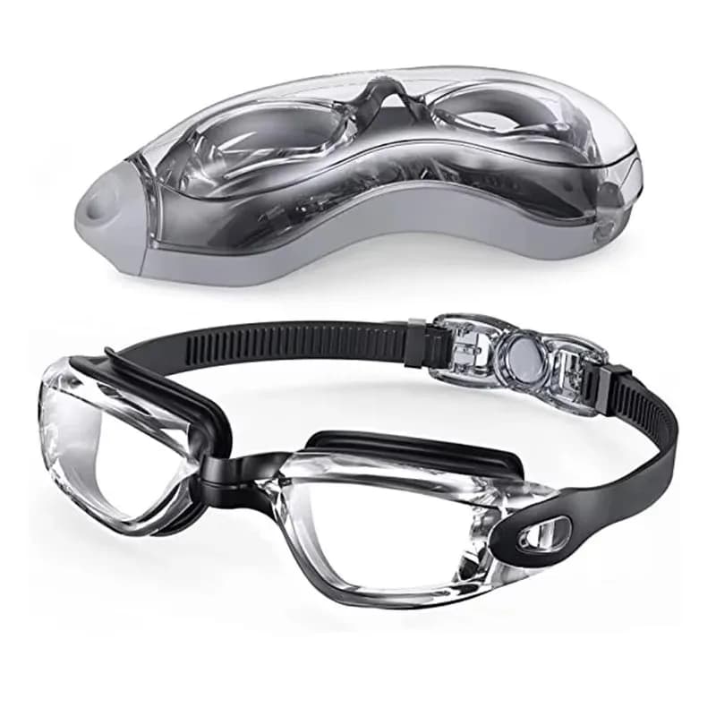 Occhialini da Nuoto 1 Pezzo per Adulti Uomo Donna, Antiappannamento, Impermeabili, con Clip Nasale in Silicone, Tappi per Orecchie, Protezione UV, Lenti Elettroplaccate