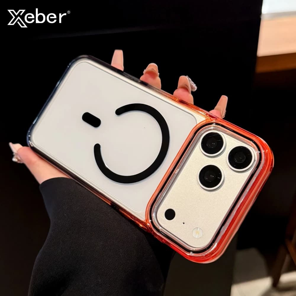 Gradient Transparent Magnetic Case For iPhone 18 17 16 15 Pro Max For Magsafe Wireless Charging Shockproof Clear Phone Cover