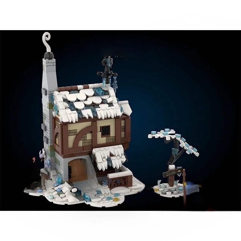 MOC-215257 Caldo Igloo Puzzle Building Block Set di assemblaggio Puzzle Scena Mattoni Bambini Amore Collezione Giocattoli