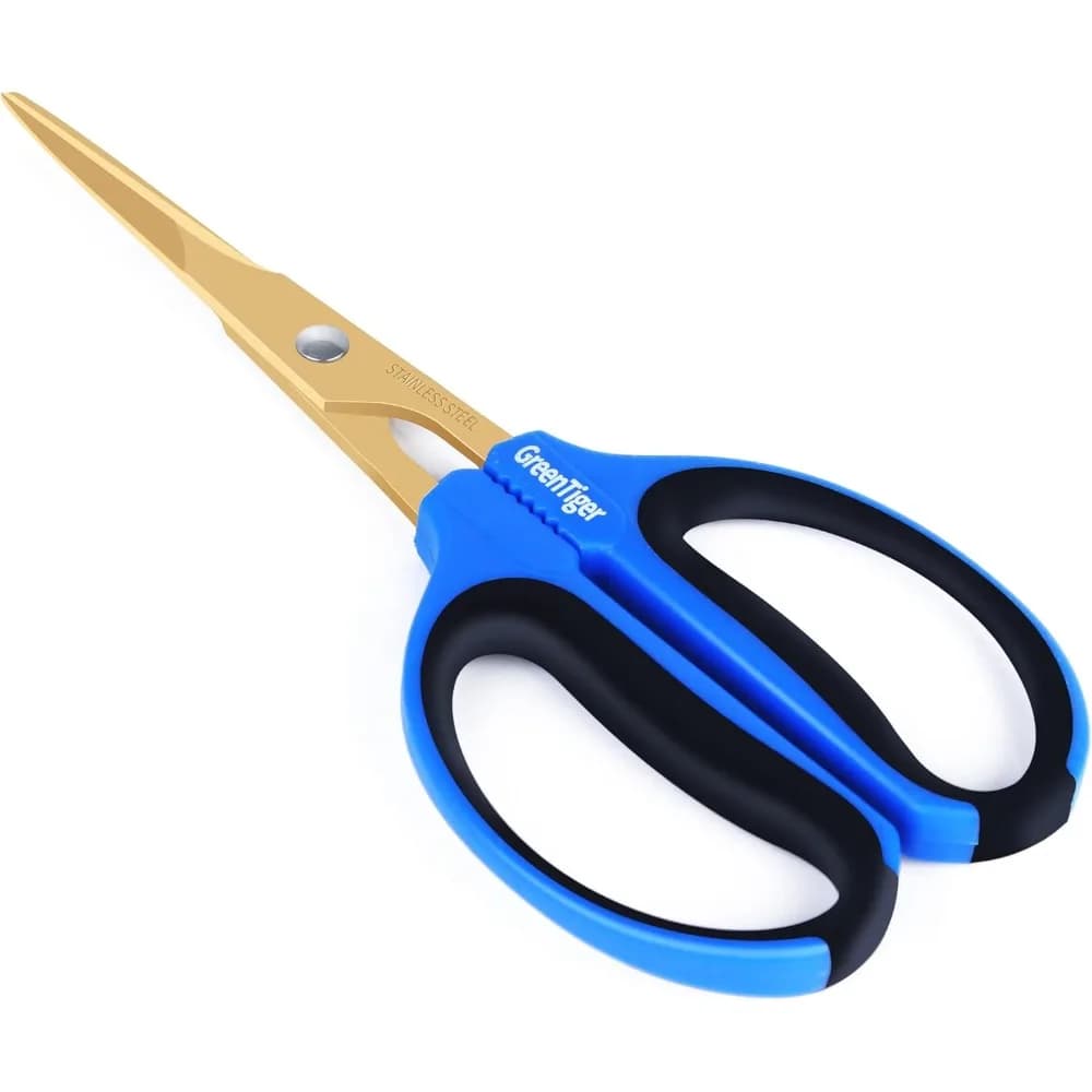 Forbici da Giardino, Lama Extra Lunga 65mm, Rivestimento in Titanio Dorato, Cesoie per Potatura di Precisione, Forbici per Bonsai in Acciaio Inossidabile Affilate, Adatte per Giardino e Casa