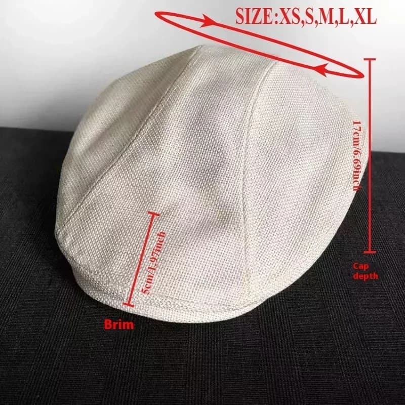 Berretti da strillone solidi in lino estivo di grandi dimensioni Cappelli da berretto da pittore per uomo e donna Casual per adulti Ventilare la protezione solare Cappello avanzato