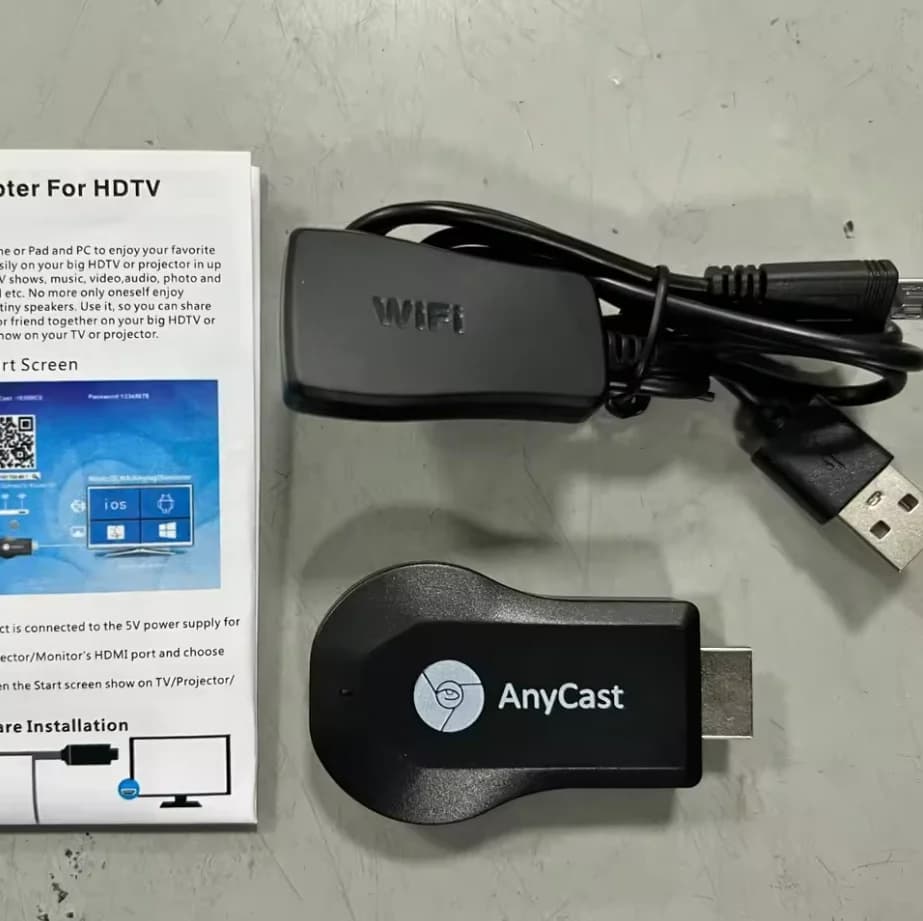 Dongle WiFi per lo streaming wireless dello schermo Anycast 1080P HD, adattatore per la mirroring dello schermo da cellulare a TV o proiettore, compatibile con iOS e Android