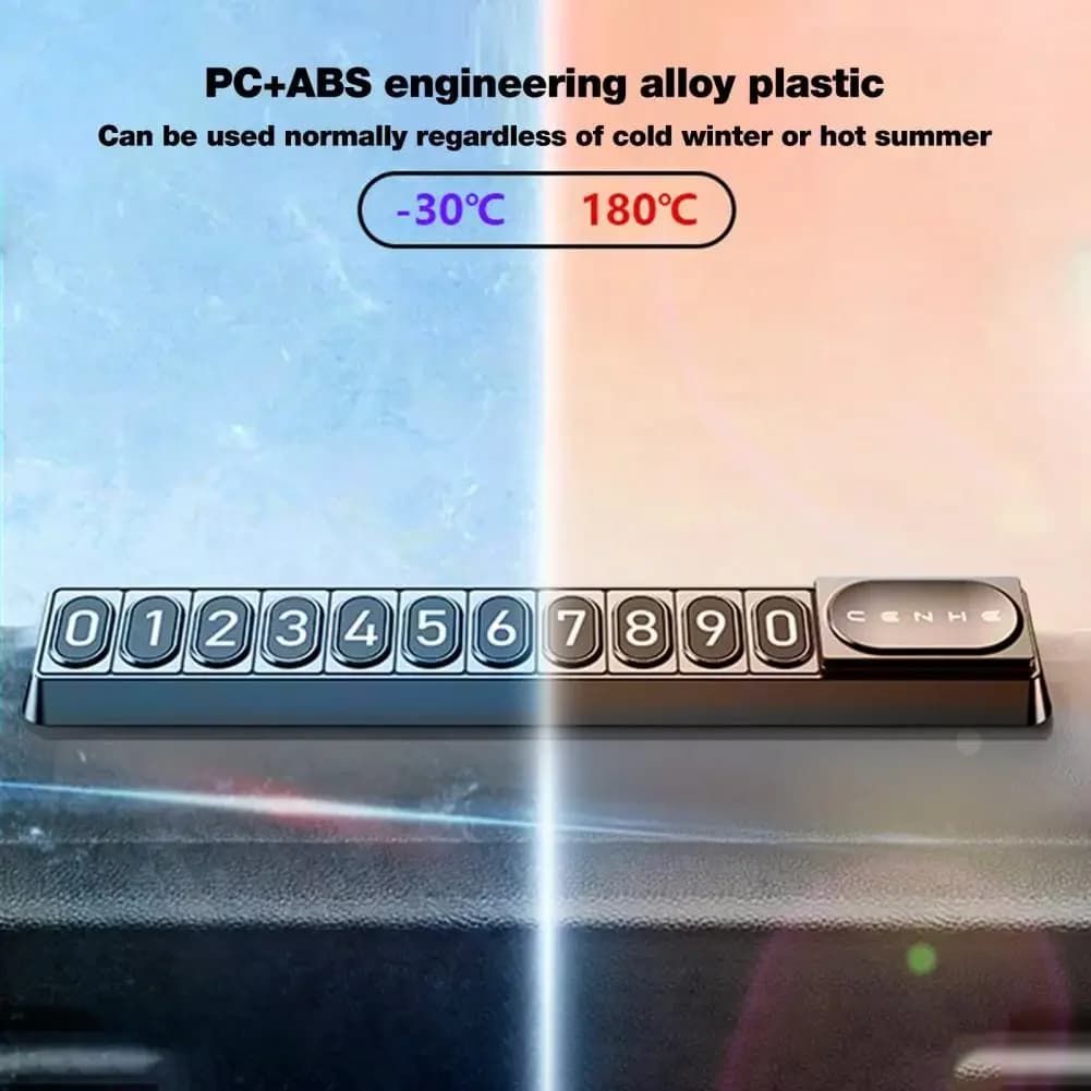 Universal Metal Car Temporary Parking Card Rotate Phone Number Plate Aluminum Stickers Park Stop in Car-styling Auto Accessories