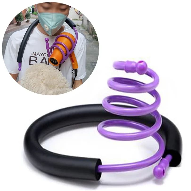 Supporto per asciugacapelli da collo per cani, dedicato alle toelettature, accessori anti-imbobinamento, per facilitare il lavoro e ridurre l'efforto