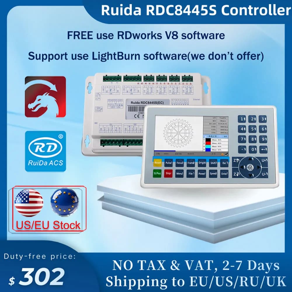 Controller Ruida RDC8445S per macchina da taglio e incisione laser CO2, aggiornamento del controller laser CO2, disponibile in magazzino UE/USA