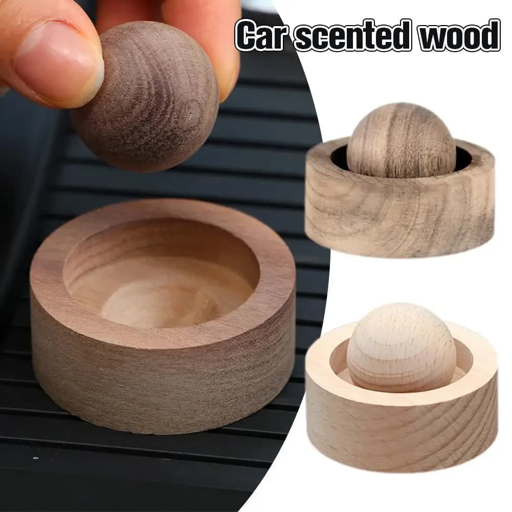 Diffusori di Oli Essenziali in Legno per Auto - Design Sferico, Diffusione Naturale di Fragranze, Decorazione per Camera da Letto, Diffusore per Auto, Casa e Ambienti