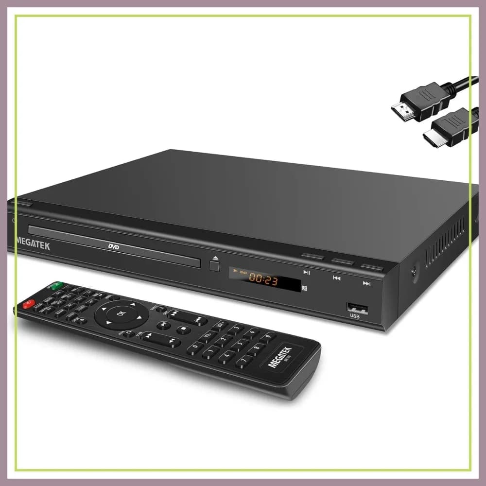 Lettore DVD HDMI Senza Restrizioni Regionali per TV, Lettore CD/DVD Compatto con Porta USB, Riproduce DVD di Tutte le Regioni, Scocca in Metallo, Cavi HDMI/RCA e Telecomando