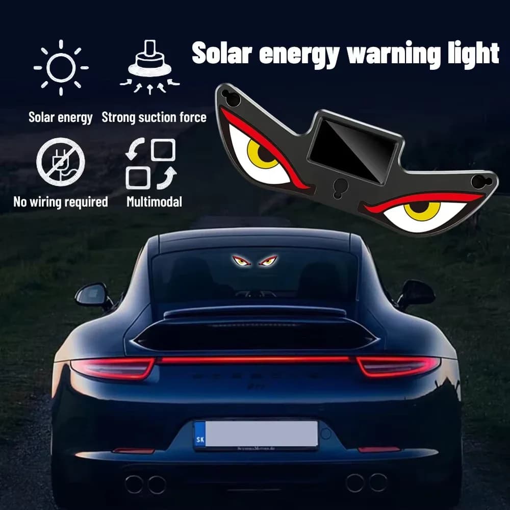 Solar Powered Car Neon Light Wireless Cool Demon Eye Suction USB Rechargeable Atmosphere Breathing Led Ambient Light Interior