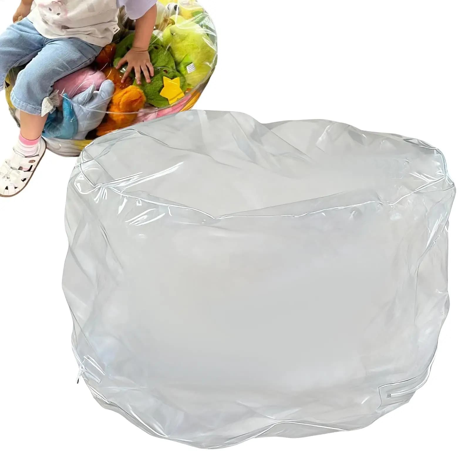 Transparent animal storage chair, plush armchair, with waterproof cover, children's bedroom, games room, kindergarten, home decor