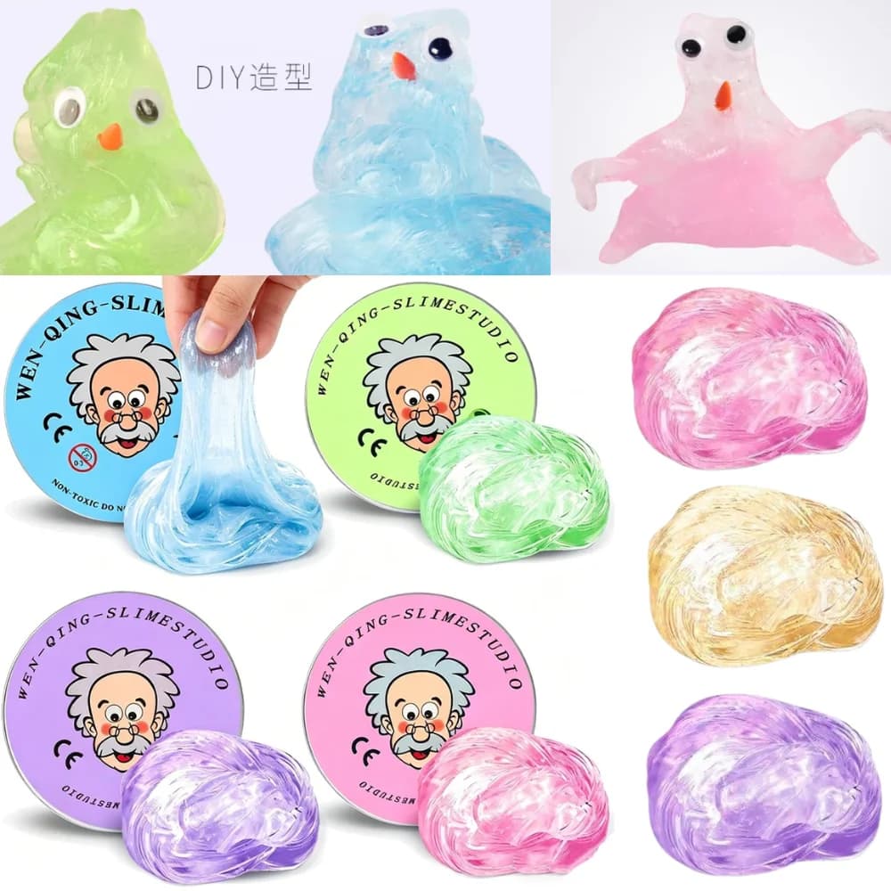 Set di Slime Liquido Riutilizzabile, Giocattolo in Cristalli Liquidi Elastici, Argilla Colorata Antistress Sicura per Bambini, Pasta Modellabile Fai-da-Te