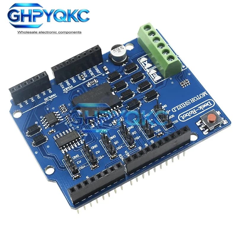 GHPYQKC L298P L298 Shield R3 DC Motor Driver Shiled Board Module 2A Dual Full Bridge H-Bridge 2 Way For Arduino Relay 5V 12V