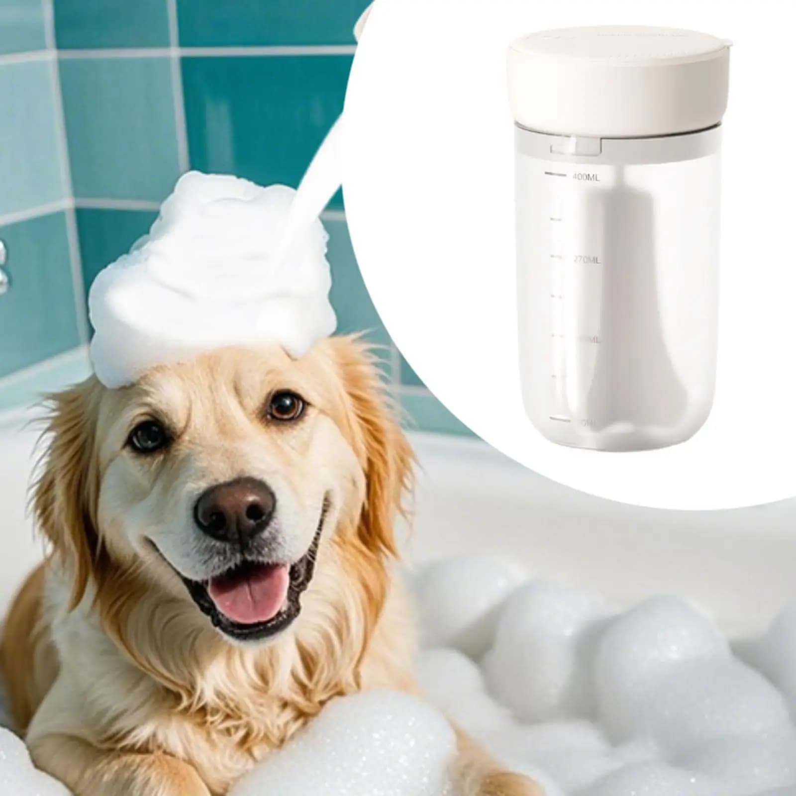 Schiuma detergente elettrica per cani, accessorio per il bagno dei cuccioli per una facile pulizia ed una cura efficiente degli animali domestici