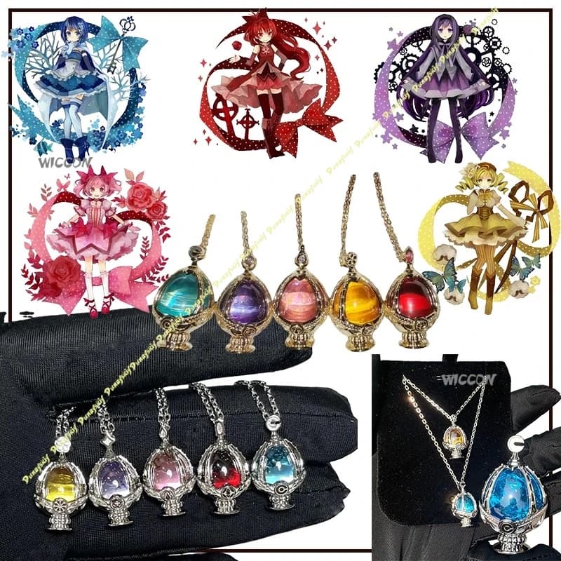 Collana Carina di Puella Magi Madoka Magica, Accessorio per Cosplay, Ciondolo di Kaname Madoka e Akemi Homura, Regalo Anime, Tomoe Mami San Valentino
